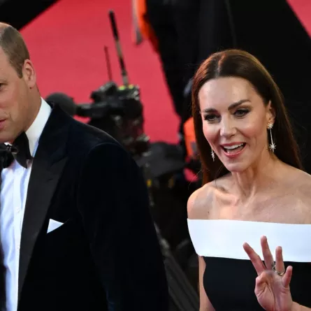 كيت ميدلتون والأمير ويليام في حدائق ليستر سكوير في لندن (Prince William and Catherine at the Leicester Square Gardens, in London). مصدر الصورة: JUSTIN TALLIS / AFP