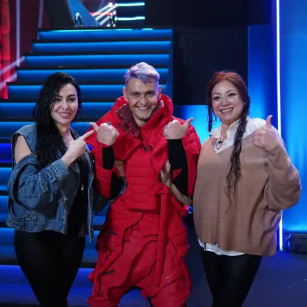 انتصار وميرهان  في برنامج رامز جاب من الآخر - الصورة من حساب رامز جلال على موقع x