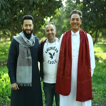 حمادة هلال والمخرج أحمد سمير فرج وفتحي عبد الوهاب - الصوة من حساب حمادة هلال على انستغرام