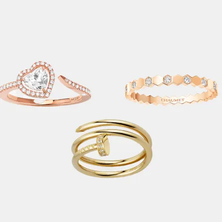 خواتم ذهب مرصوفة بالألماس 