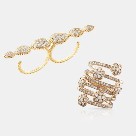 خواتم ذهب مرصوفة بالألماس بتصاميم عصرية