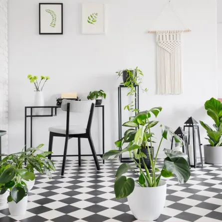 نمط رقعة الشطرنج  على الأرضية