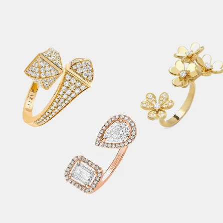 خواتم ذهب مرصوفة بالألماس من أشهر الدور العالمية