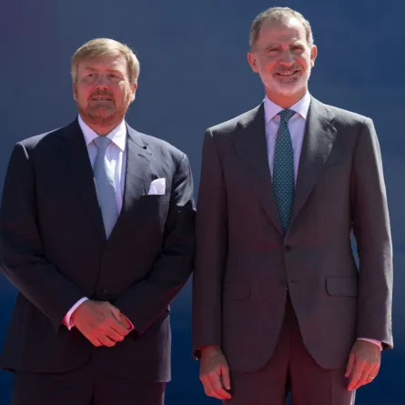 الملك فيليبي السادس والملك ويليم ألكسندر في الجزيرة الخضراء (King Felipe VI and King Willem-Alexander in Algeciras). مصدر الصورة: JORGE GUERRERO / AFP