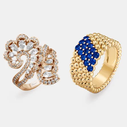 أفكار تنسيق خواتم ذهب وبلاتين من اشهر الدور العالمية مع الأصابع الممتلئة والقصيرة