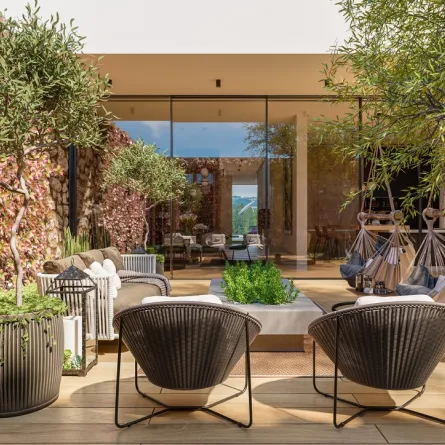 حديقة خارجية مؤثثة