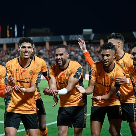 فرحة لاعبي نهضة بركان بالفوز على الزمالك - الصورة من حساب دوري أبطال إفريقيا وكأس الكونفيدرالية على إكس