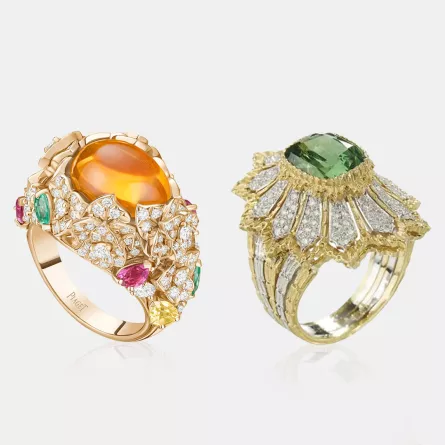 خواتم ذهب صخمة مرصوفة بالأحجار الكريمة