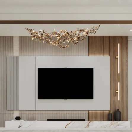 تصميم مميز لجدار التلفزيون