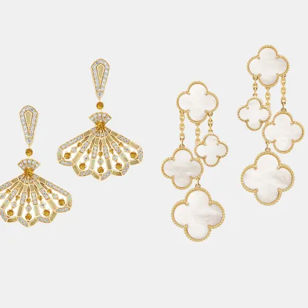 أقراط ذهب لصاحبات الرقبة الطويلة