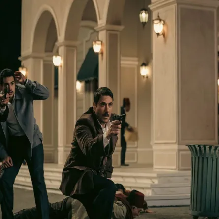 أحمد عز فى مشهد من فيلم فرقة الموت- الصوة من صفحة المستشار تركى آل الشيخ على فيس بوك