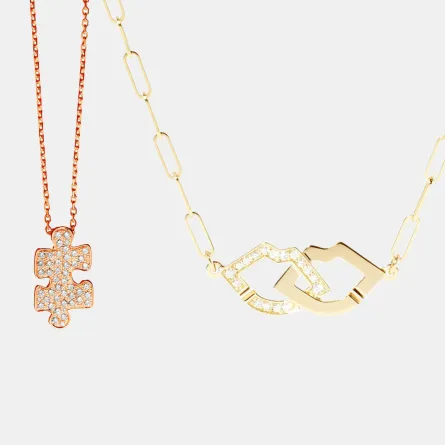 سلاسل ذهب مرصوفة بالألماس موضة 2024