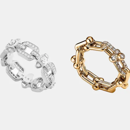 خواتم ذهب بتصميم جنزير