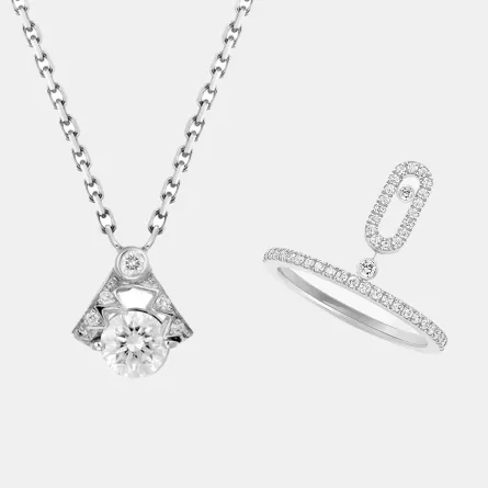 خاتم ألماس من ميسيكا وسلسلة ألماس من دي بيرز 