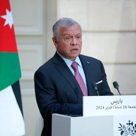 الملك عبدالله الثاني King Abdullah II  في باريس (مصدر الصورة:  Yoan VALAT / POOL / AFP)