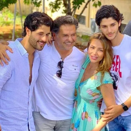 راغب علامة وزوجته جيهان وولداه خالد ولؤي- الصورة من حساب راغب على إنستغرام