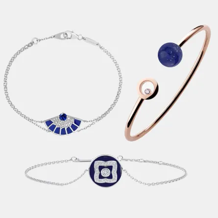 أساور مرصعة بالأحجار الزرقاء 