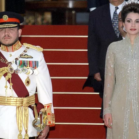 الملك عبد الله والملكة رانيا يوم تتويجهما في 9 يونيو 1999