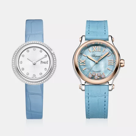 ساعة باللون الأزرق السماوي من أشهر الماركات العالمية