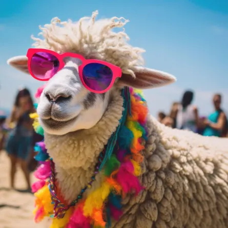 خروف تم تجميله وتزيينه احتفالاً بعيد الأضحى