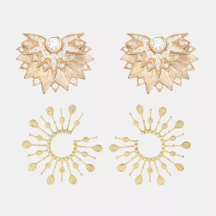 أقراط ذهب على شكل شمس