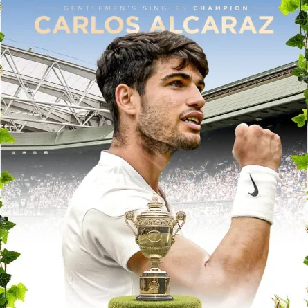 الإسباني كارلوس ألكاراز يتوج بويمبلدون للمرة الثانية في تاريخه - الصورة من حساب ويمبلدون على إكس