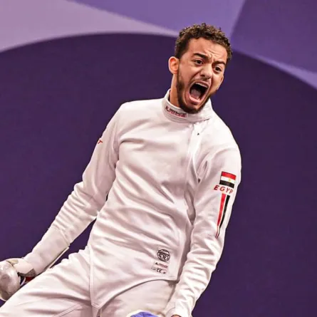 محمد السيد يتأهل لنصف نهائي سلاح سيف المبارزة بأولمبياد باريس 2024 - الصورة من حساب وزارة الشباب والرياضة المصرية على فيسبوك