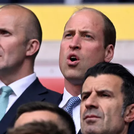 الأمير ويليام في ملعب دوسلدورف أرينا في دوسلدورف (Prince William at the Duesseldorf Arena in Duesseldorf). مصدر الصورة: INA FASSBENDER / AFP