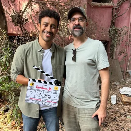 أحمد داود من كواليس مسلسل كل سنة مرة- الصورة من المركز الإعلامي للمسلسل