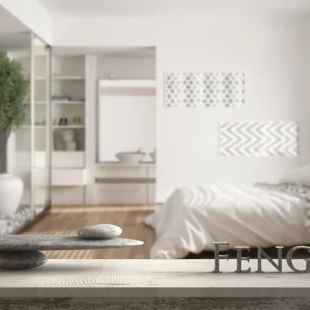 غرفة نوم تتبع الفنغ شوي في تصميمها