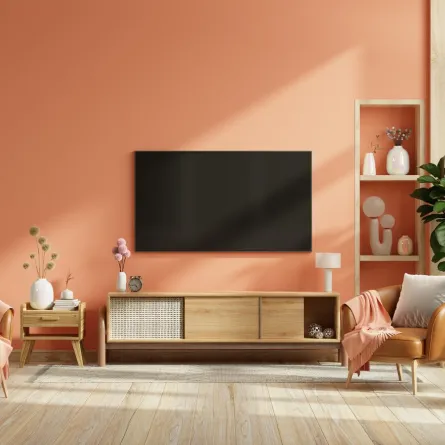 الخوخ لون لافت للنظر في المساحات الداخلية