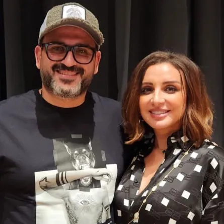 أكرم حسني وأنغام- الصورة من المركز الإعلامي لأكرم حسني