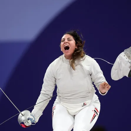 ندى حافظ بطلة مصر في السابر- Carl Recine/Getty Images