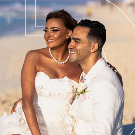 زفاف بشرى وخالد حميدة - الصورة من المكتب الإعلامي لبشرى