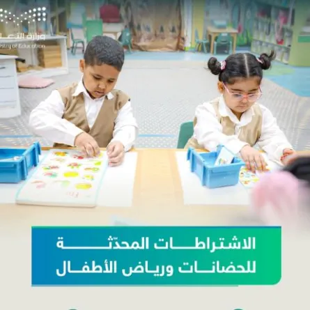 الاشتراطات المحدثة لافتتاح الحضانات ورياض الأطفال الأهلية والعالمية - الصورة من حساب التعليم السعودية على إكس