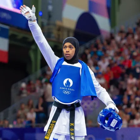 دنيا أبو طالب - مصدر الصورة حساب اللجنة الأولمبية والبارالمبية السعودية  بمنصة إكس