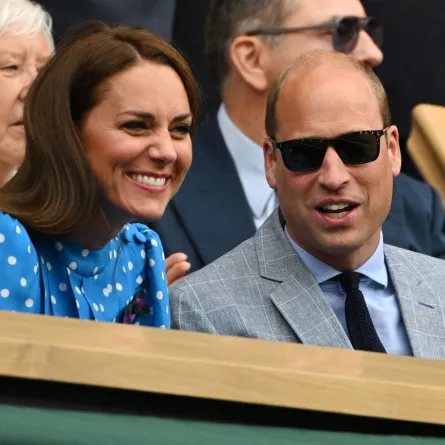الأمير ويليام وكيت ميدلتون Britain's Catherine and Prince William في الصندوق الملكي الخاص ببطولة ويمبلدون (مصدر الصورة: SEBASTIEN BOZON / AFP)
