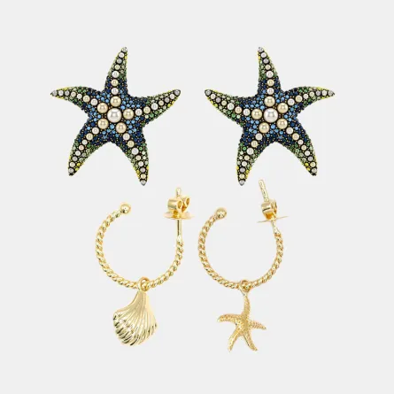 أقراط على شكل نجمة البحر 