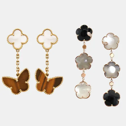 أقراط مرصوفة بأحجار كريمة