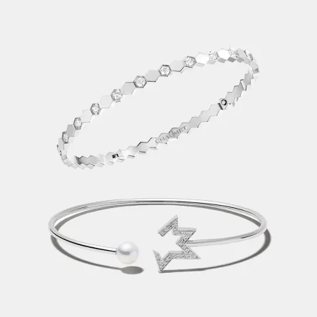 أساور ذهب وألماس ناعمة