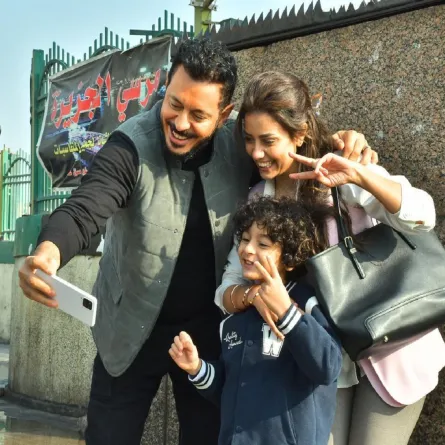 سهر الصايغ مع مصطفى شعبان من مسلسل المعلم - الصورة من المكتب الإعلامي للشركة المتحدة