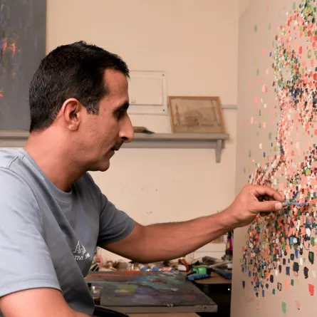 الفنان السعودي إبراهيم الألمعي 