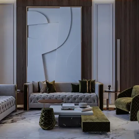 اللون الأخضر يطعم ديكور المجلس