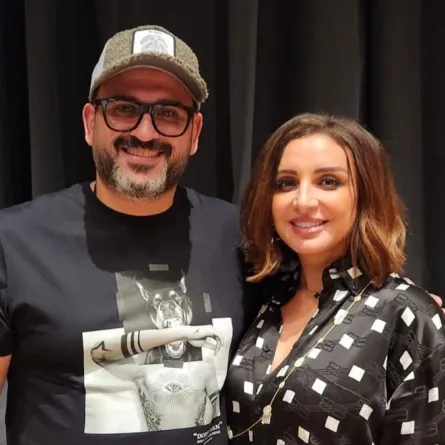 أكرم حسني وأنغام - الصورة من صفحته على انستغرام