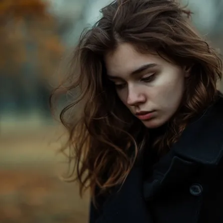 امرأة حزينة