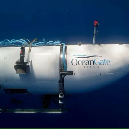 The Titan submersible, operated by OceanGate Expeditions to explore the wreckage of the sunken SS Titanic off the coast of Newfoundland,  Becky Kagan Schott/Handout via REUTERS Purchase Licensing Rights