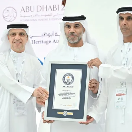 معرض أبوظبي الدولي للصيد والفروسية يسجل رقما قياسيا في موسوعة غينيس. الصورة من مكتب أبوظبي الإعلامي