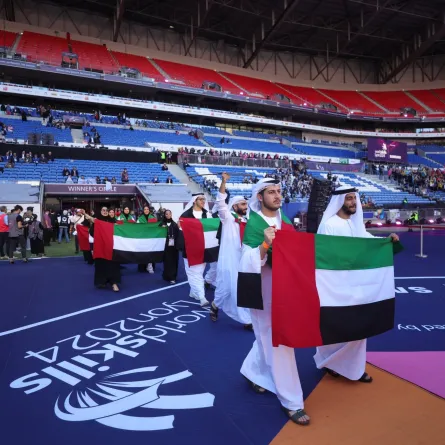 مشاركة الإمارات في مسابقة المهارات العالمية. الصورة من مكتب أبوظبي الإعلامي