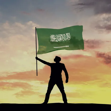 راية المملكة احتفالا باليوم الوطني السعودي 94