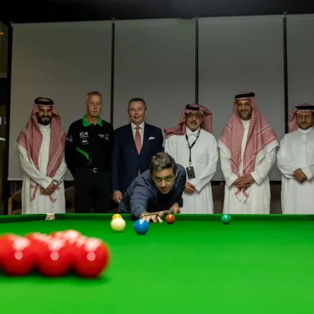 افتتاح أول أكاديمية سنوكر في العالم للبطل العالمي "روني أوسوليفان" في بوليفارد سيتي - الصورة من حساب تركي آل الشيخ على منصة إكس